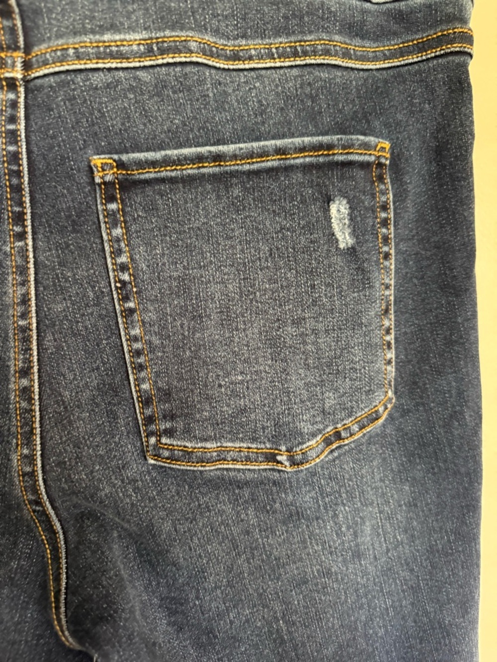 SPANX Distressed Skinny Jeans Dark Wash Raw Hem Pull-On Jeggings Size M - Picture 7 of 12